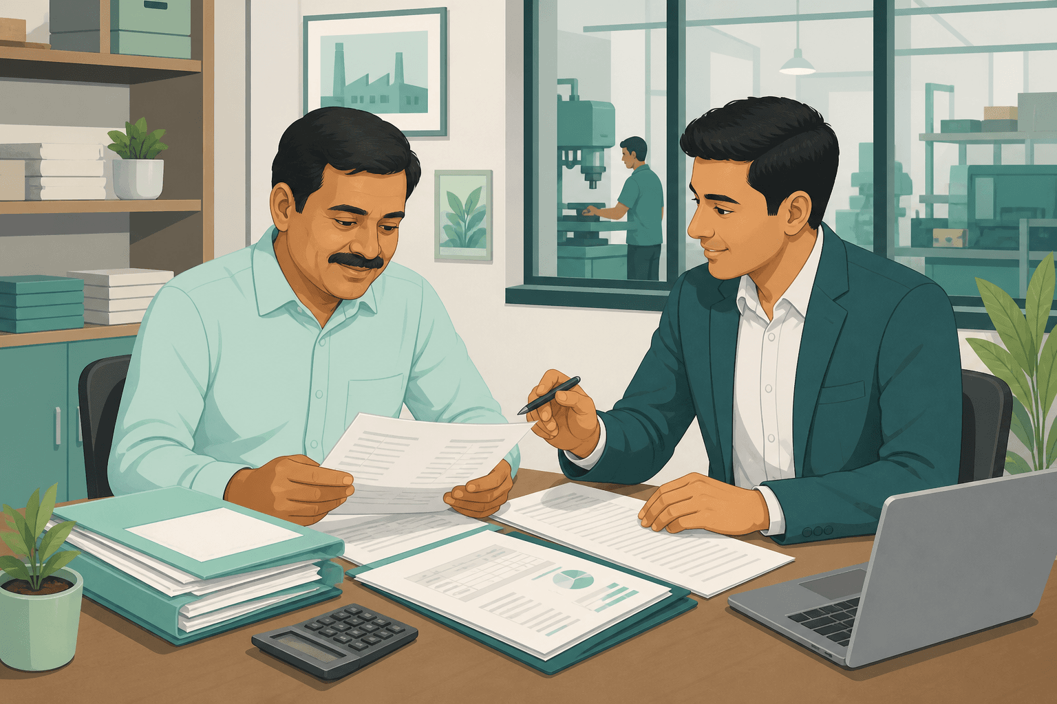 Illustration of an existing business reviewing ITRs and financial statements for CMA Data